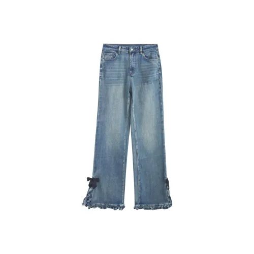 ZIHAN Джинсовый синий Женские джинсы