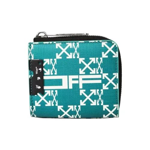 OFF Белый Кожа Кошелек Унисекс Зеленый