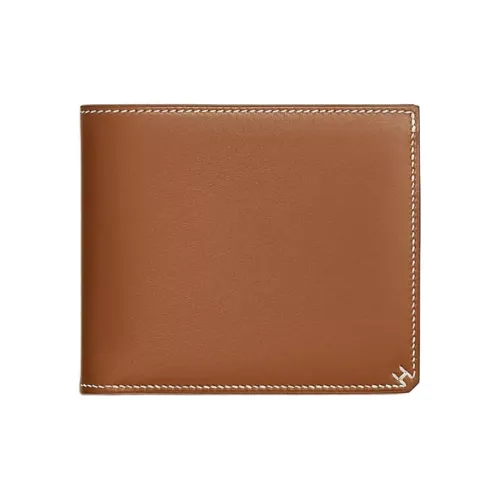 HERMES H Sellier BARENIA Телячья кожа Кошелек Женские 34 Fauve Свет Рыжевато-коричневый