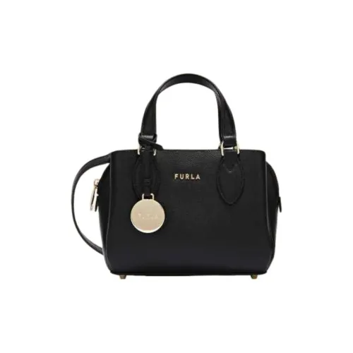 Furla Minerva Коровья кожа Тоут Сумка Сумка для покупок Сумка через плечо Сумка Мини Женская Черная