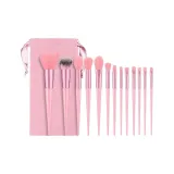13 шт. Макияжные кисти Розовый + Фланелевый чехол