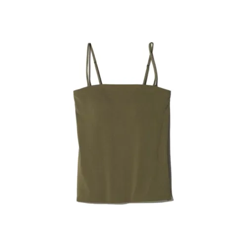 UNIQLO Топ на бретелях Женский Оливково-зеленый