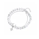 Браслет с бусинами "Искрящаяся Звезда и Луна" - Белый