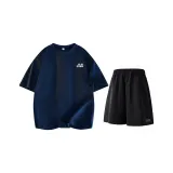 Комплект одежды (Темно-синий топ + черные штаны)