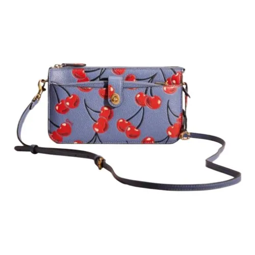 COACH NOA POP Up Каменная кожа Курьерская сумка Сумка через плечо Маленькая Женская Промытый синий