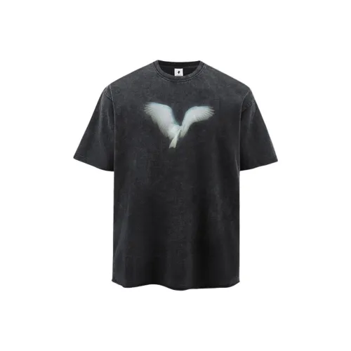 FOR FEAR THAT Промытый черный Унисекс Футболка