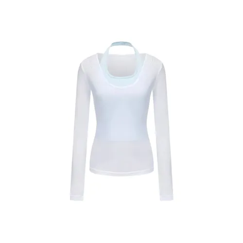 SISC Blue Майка + Белый COVER UP Женские Т-Рубашки