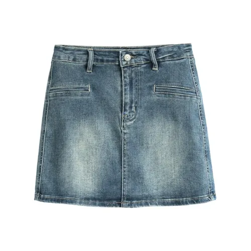YEARNED Ностальгический синий Женские джинсовые короткие юбки