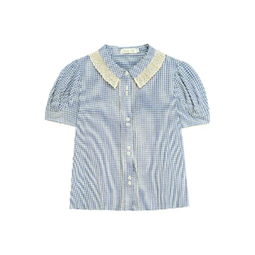 Nov elist Sado Синяя клетка Женские Рубашки