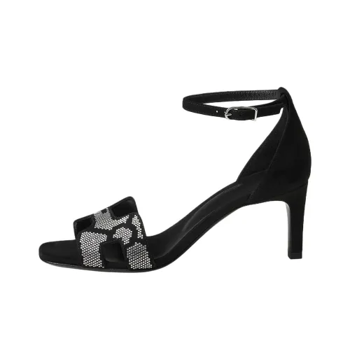 HERMES Joy One Sandals Strap 7cm Women's Black