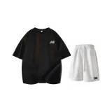 Комплект одежды (Черный топ + Белые и серые штаны)