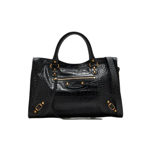 Balenciaga Le City Lambskin Bag Medium Women's Black