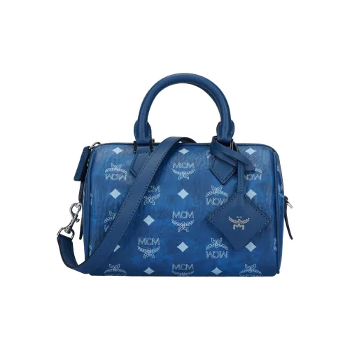 MCM Artificial Leather Boston Bag Shoulder Bag Handbag Small Women's Blue MCM Искусственная кожа Бостон Сумка Сумка через плечо Сумка Маленькая Женская Синяя