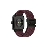 Глубокий вишневый - парашютная лента - нейлоновая ткань - вязаные часы - полоска