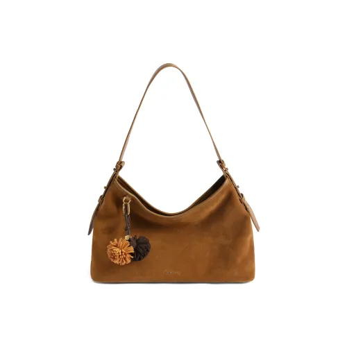 BELLE Нубук Плечевая сумка Большая Женская Коричневая