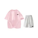 Комплект одежды (Розовый топ + Белые и Серые штаны)
