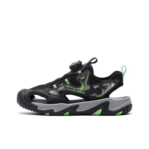 361°KIDS Сандалии Низкие Топ Угольный Черный/Новый Лист Зеленый Школьный