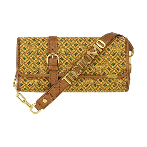 Great Dog and Black Horse Микрофибра Синтетическая Кожа Нишевый Дизайн Сумка через Плечо Маленькая Женская PLACER Кофейное Золото