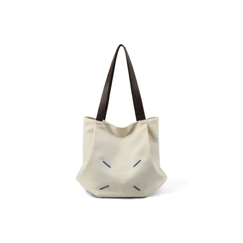 PT'SON Ткань Тоут Сумка для покупок Подмышечный Сумка на плечо Обычный Женские Экрю Темный чай