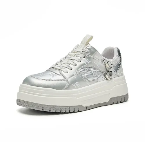 HR Устойчивые к истиранию низкие кроссовки для скейтбординга Женские Серебряные