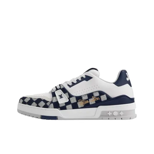 LOUIS VUITTON Nigo Collaboration Trainer FW25 Low Скейтборд Кроссовки Унисекс Белый Синий