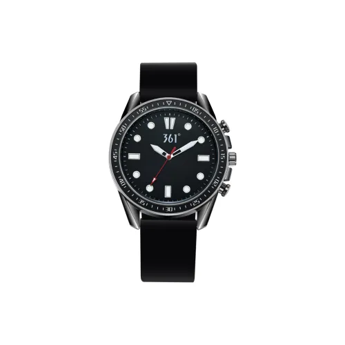 361° Кварцевый механизм силиконовый ремешок мужские часы черный циферблат