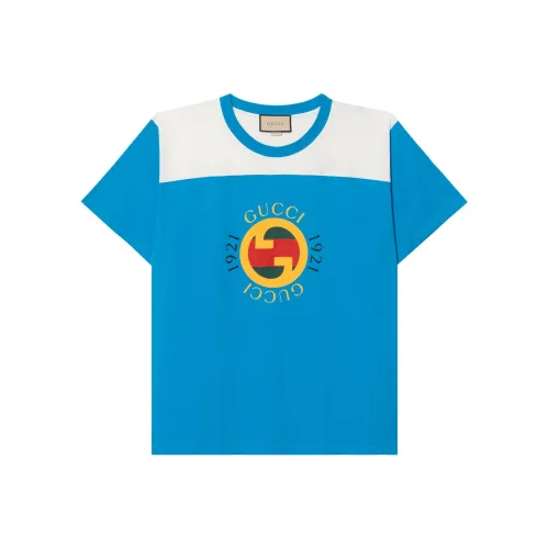 GUCCI Светло-синие мужские футболки T