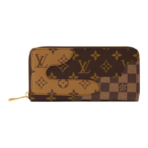 LOUIS VUITTON Zippy Холст Кошелек Унисекс Коричневый