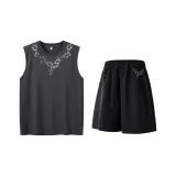 Комплект одежды (Темно-серый топ + черный низ)