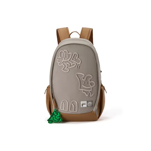 FILA FUSION MR.DOODLE Коллаборация Ткань Рюкзак Экстра Маленький Унисекс Серый Коричневый Хаки