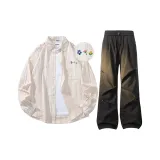 Комплект одежды (Розовый топ + Черные штаны)