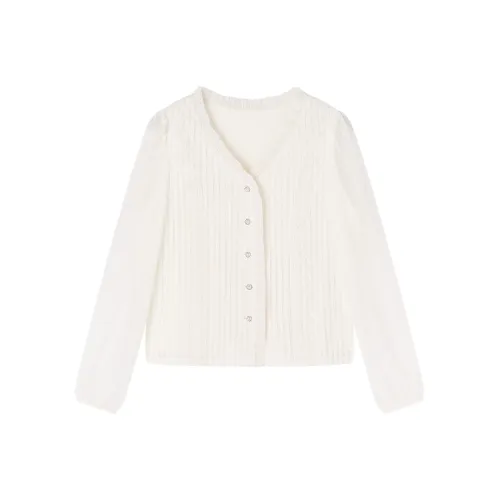 XIANGYING Цапельно-белый Женские Рубашки