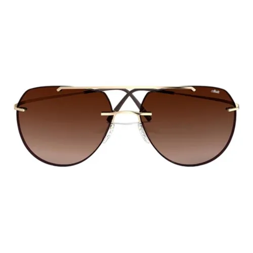 SILHOUETTE Titanium Aviator Sunglasses Men's Gold