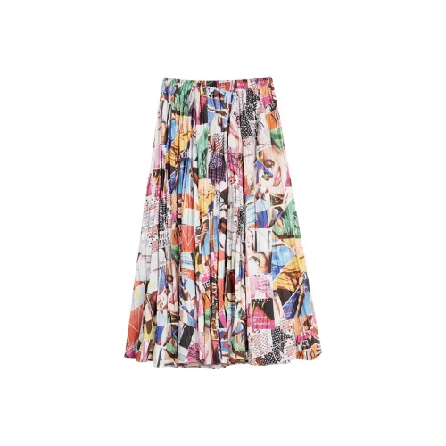 Elle Красные цветы Женские Повседневные длинные юбки