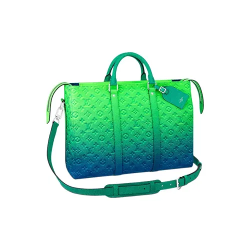LOUIS VUITTON Keepall Taurillon Illusion Кожа Сумка через плечо Сумка через плечо Мужская Неон Градиент