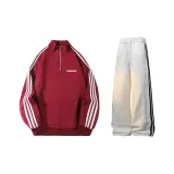 Бордовый топ + белые и серые штаны (с флисовой подкладкой)