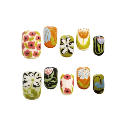 ORANOT Timeless Spring Cute Floral Nail Patch Handcrafted Cropped Носимые ногти Ins Premium Detachable