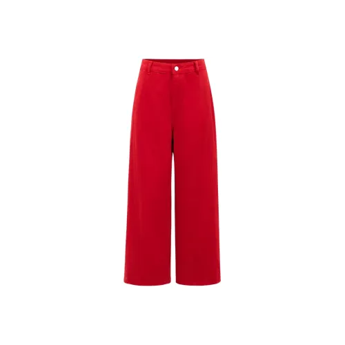 CHILL QIAOER Red Джинсы Женские Джинсы