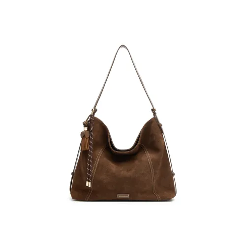 BELLE Корова Кожа Плечевая Сумка Большая Женская Бродяга Мокко