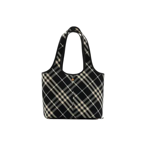 Burberry Хлопок Телячья кожа Одно плечо Сумка Маленькая Унисекс Черная