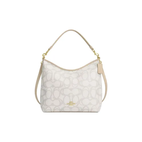 COACH Лорел Покрытый холст Одно плечо Сумка Большой Женские Сливочный