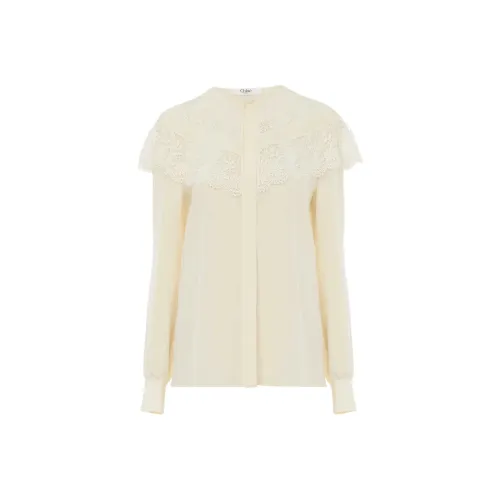 Chloé Аутентичные Белые Женские Рубашки