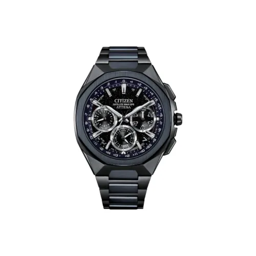 CITIZEN Светильник Кварцевый механизм Мужские часы серии Attesa 44 мм Черные