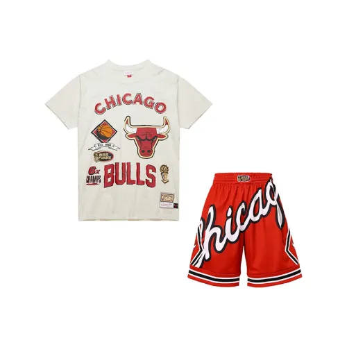 Mitchell Ness Овсяный+Красный Унисекс Повседневная спортивная одежда