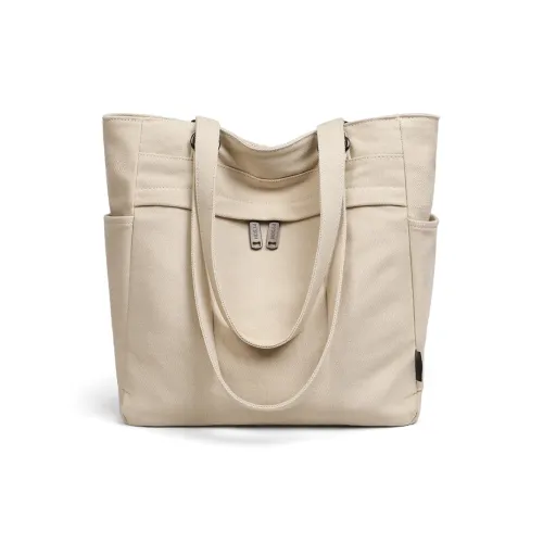 PT'SON Ткань Тоут Подмышечный Сумка на плечо Обычный Женский Экрю Темный чай