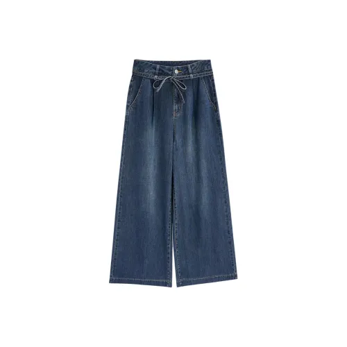 AIYIFU Темно-синий деним женские джинсы