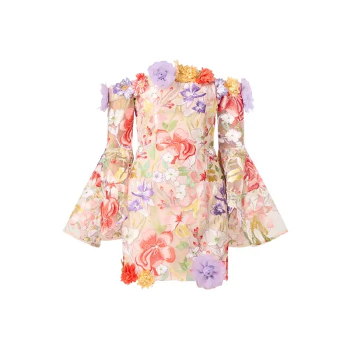 ELLIATTCOLLECTIVE Off The Shoulder Мини Платье Длинное Платье с Длинными Рукавами Женское