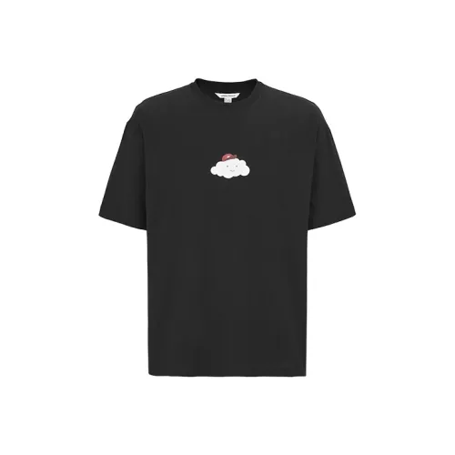 URBAN REVIVO Глубокий черный Мужская футболка с коротким рукавом