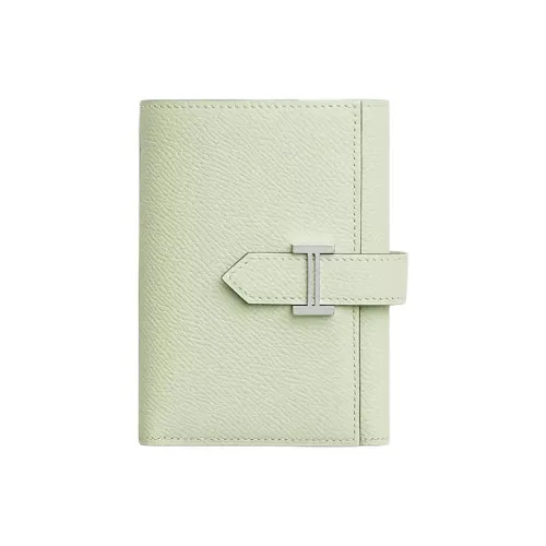 HERMES Bearn Epsom Телячья кожа Кошелек Женские 0S Vert Fizz Пузырьковый зеленый