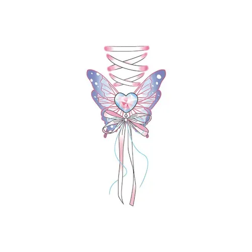 SHITIAN Шелковый шнурок Сердце Бабочка Многоцветный Татуировка Наклейка